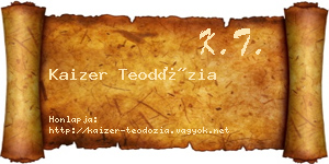 Kaizer Teodózia névjegykártya